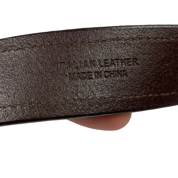 Vintage Polo Ralph Lauren Brown Italian Saddle Leather Bronze Accents Western - Picture 4 of 16